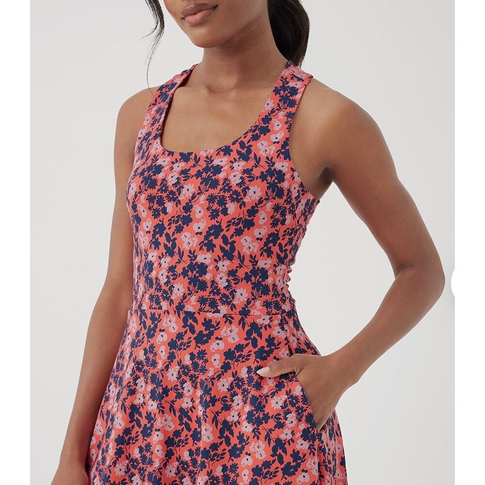 Pact Cotton Fit & Flare Open Back Maxi Dress Sweet Floral Cayenne - Picture 4 of 12